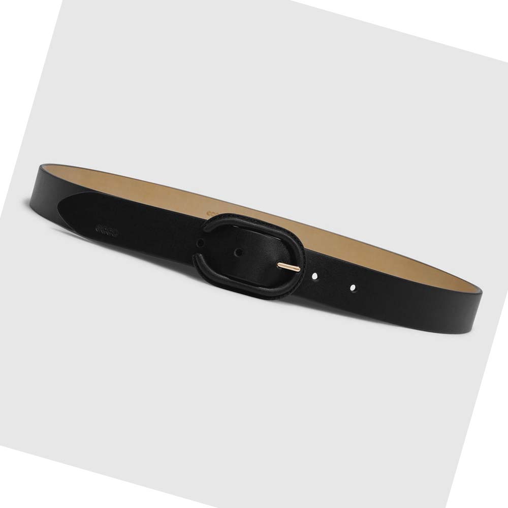 Men's Ecco Formal Covered Belts Black | Canada 804GSO